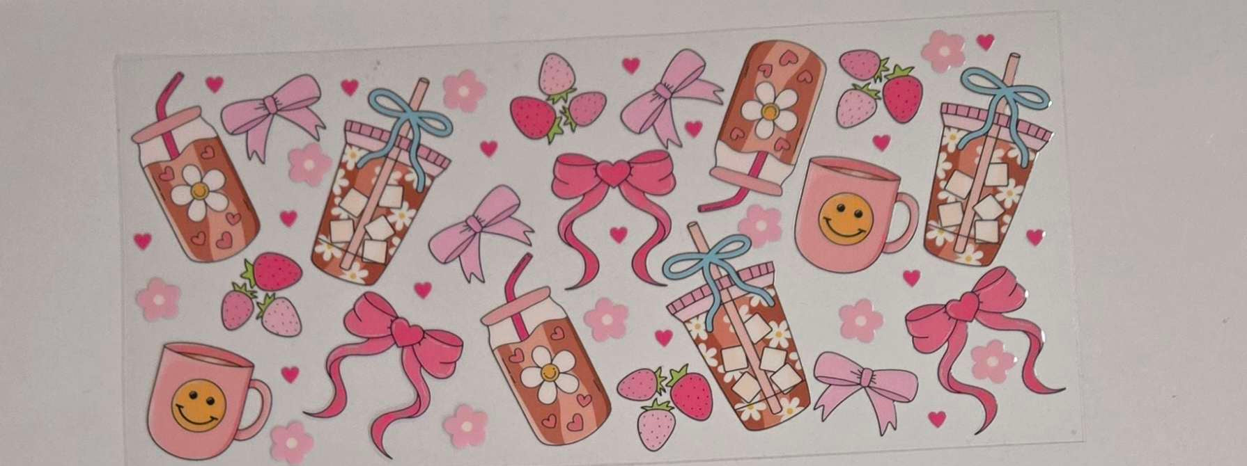 Drinks, Bows and strawberries Decal