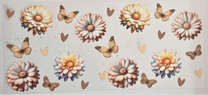 Floral and Butterfly Decal