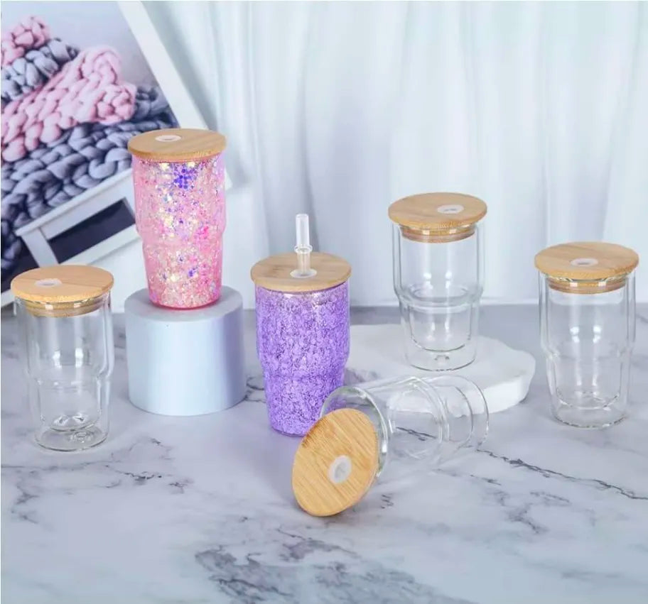 4 oz glass snowglobe tumblers